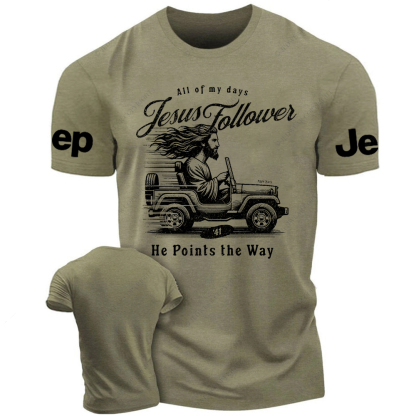 Follower Of Jesus Religion He Points The Way Jp T-Shirt