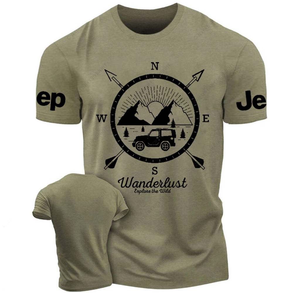 Wanderlust Explore Wild Silhouette Compass Jp T-Shirt