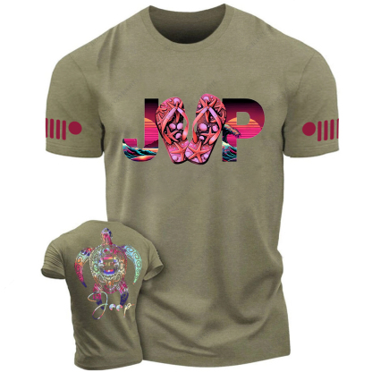 Colorful Summer Turtle Slippers Jp T-Shirt