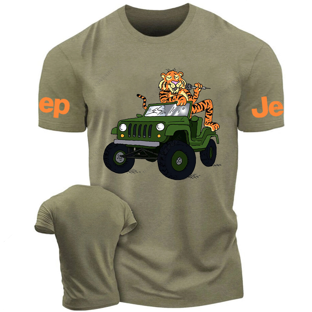 Cartoon Tiger Singing In The Car Jp T-Shirt