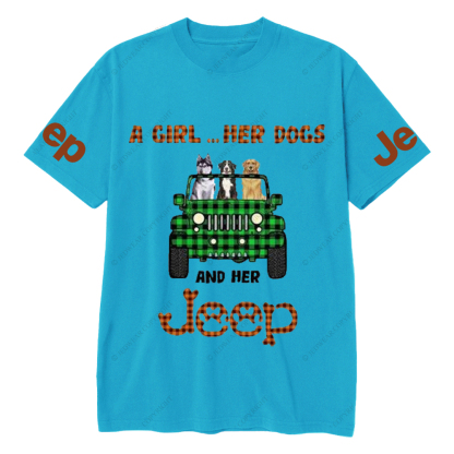 A Girl Her Dog And Her Car Jp T-Shirt