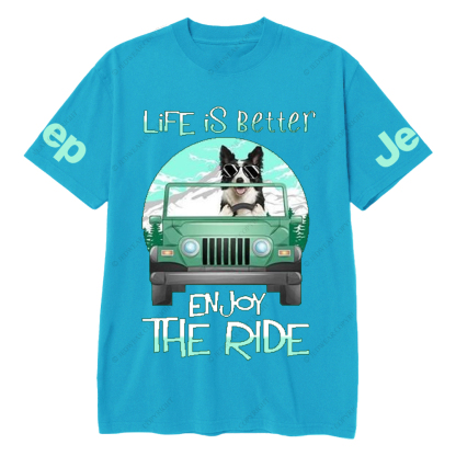 Husky Pet Dog Enjoy The Ride Life Is Better Jp T-Shirt