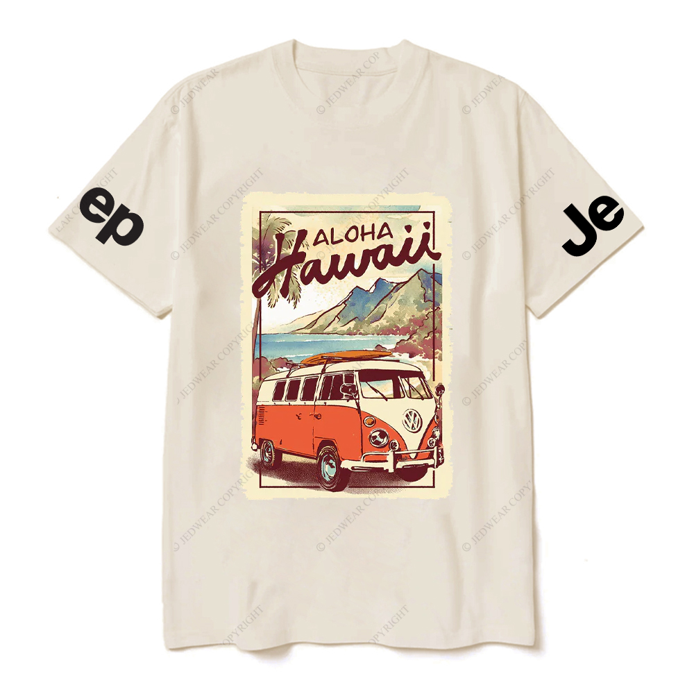 Hawaii Aloho  Mountains Water Palm Trees JP T-Shirt