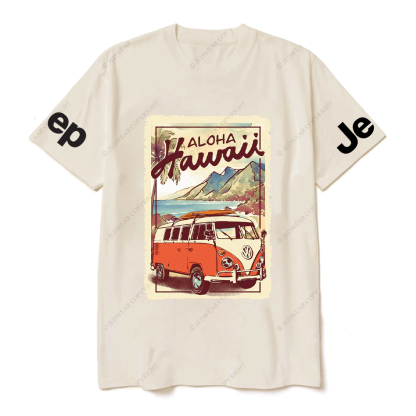 Hawaii Aloho  Mountains Water Palm Trees JP T-Shirt