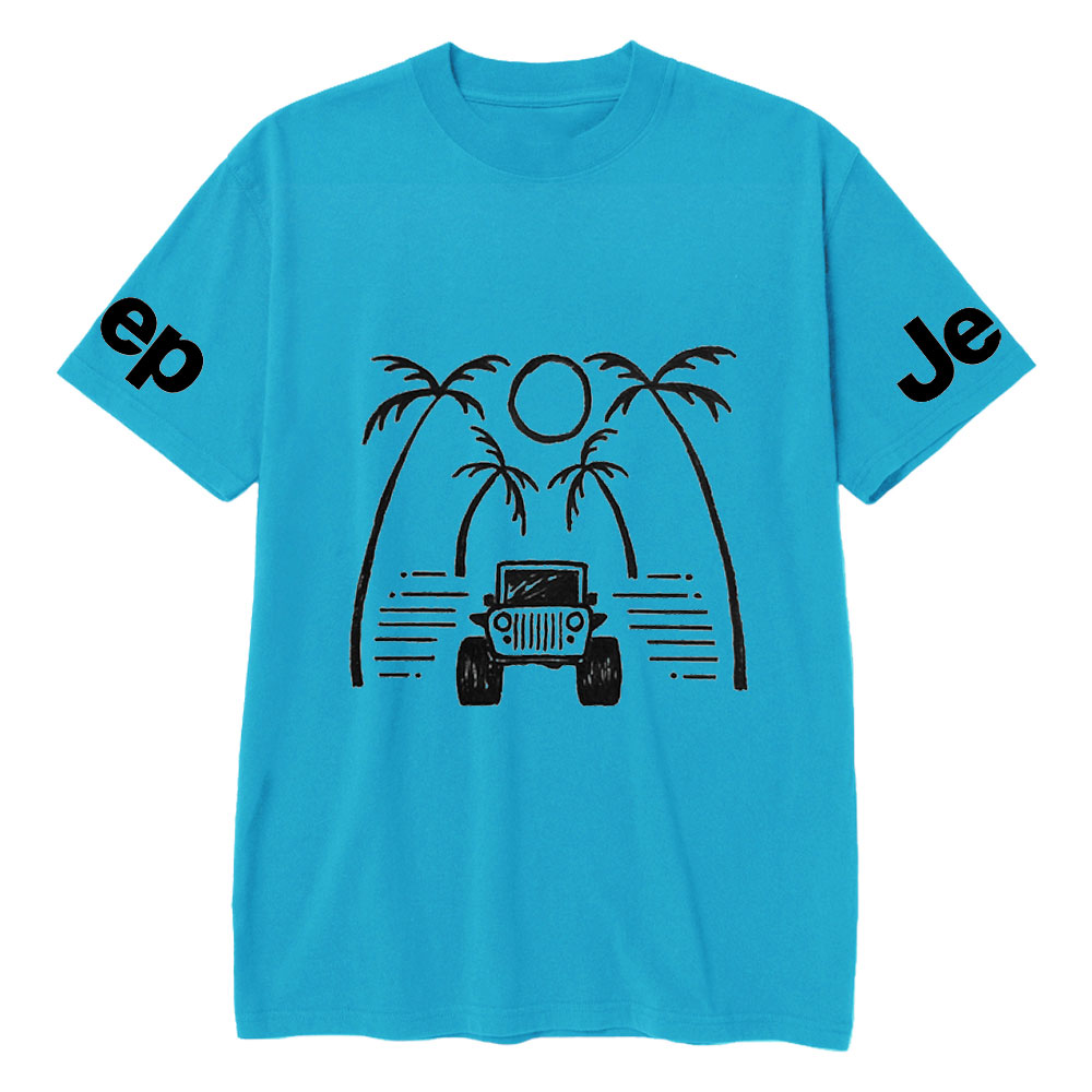 Jp Casual Palm Tree Hand-Painted Print T-shirt