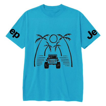 Jp Casual Palm Tree Hand-Painted Print T-shirt