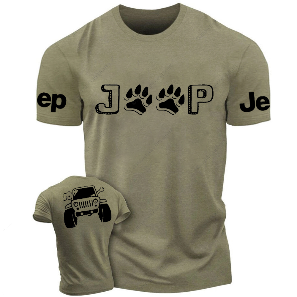 Dog And His Owner Waving From Car Jp T-Shirt