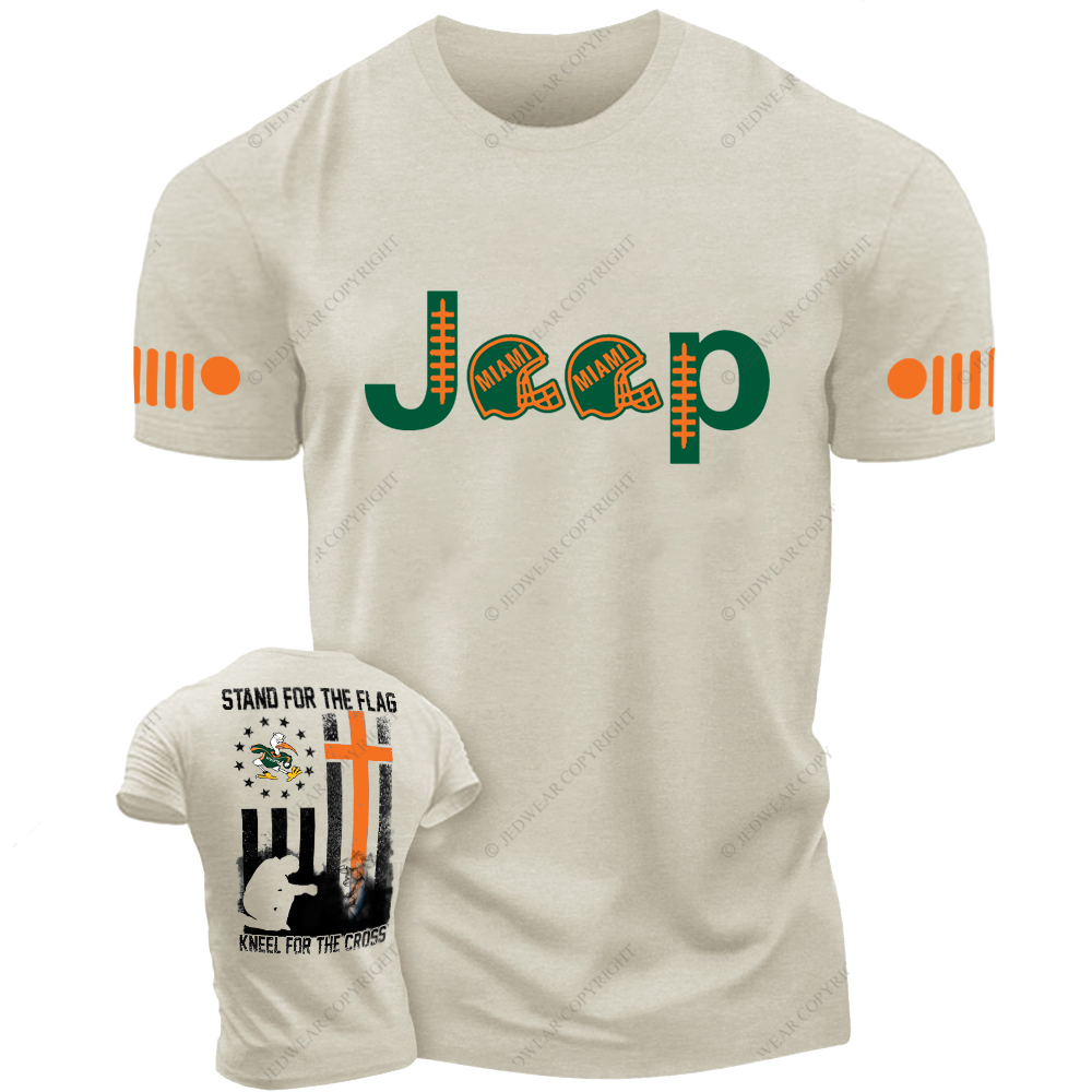 Miami Stand For The Flag Kneel For The Cross Gator Nation Religion Jp T-Shirt