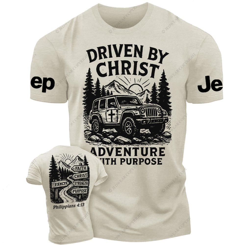 Religion Christ Adventure With Purpose And A Mountain Road With Signs Jp T-Shirt