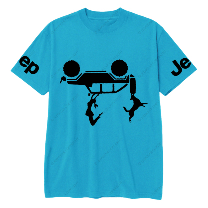 Girl And Dog Falling From 4 Door Jp T-Shirt