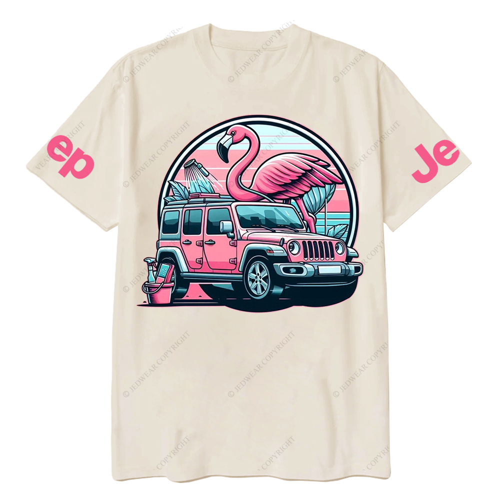Pink Car Flamingo Jp T-Shirt