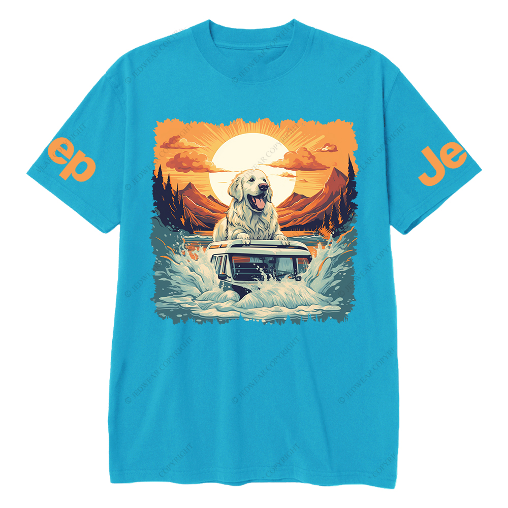 Pet Love Dog Sunset Wave Jp T-Shirt