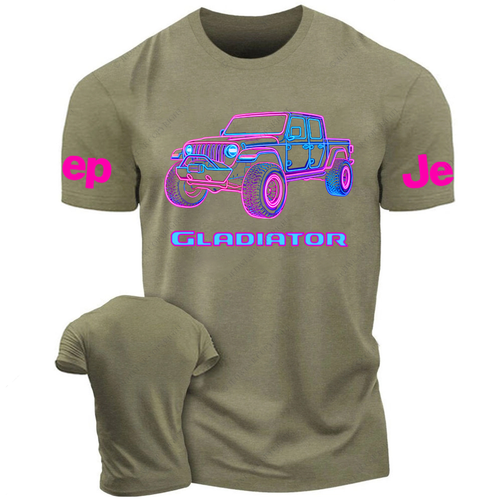 Colorful Neon Lines Off-Road Gladiator Jp T-Shirt