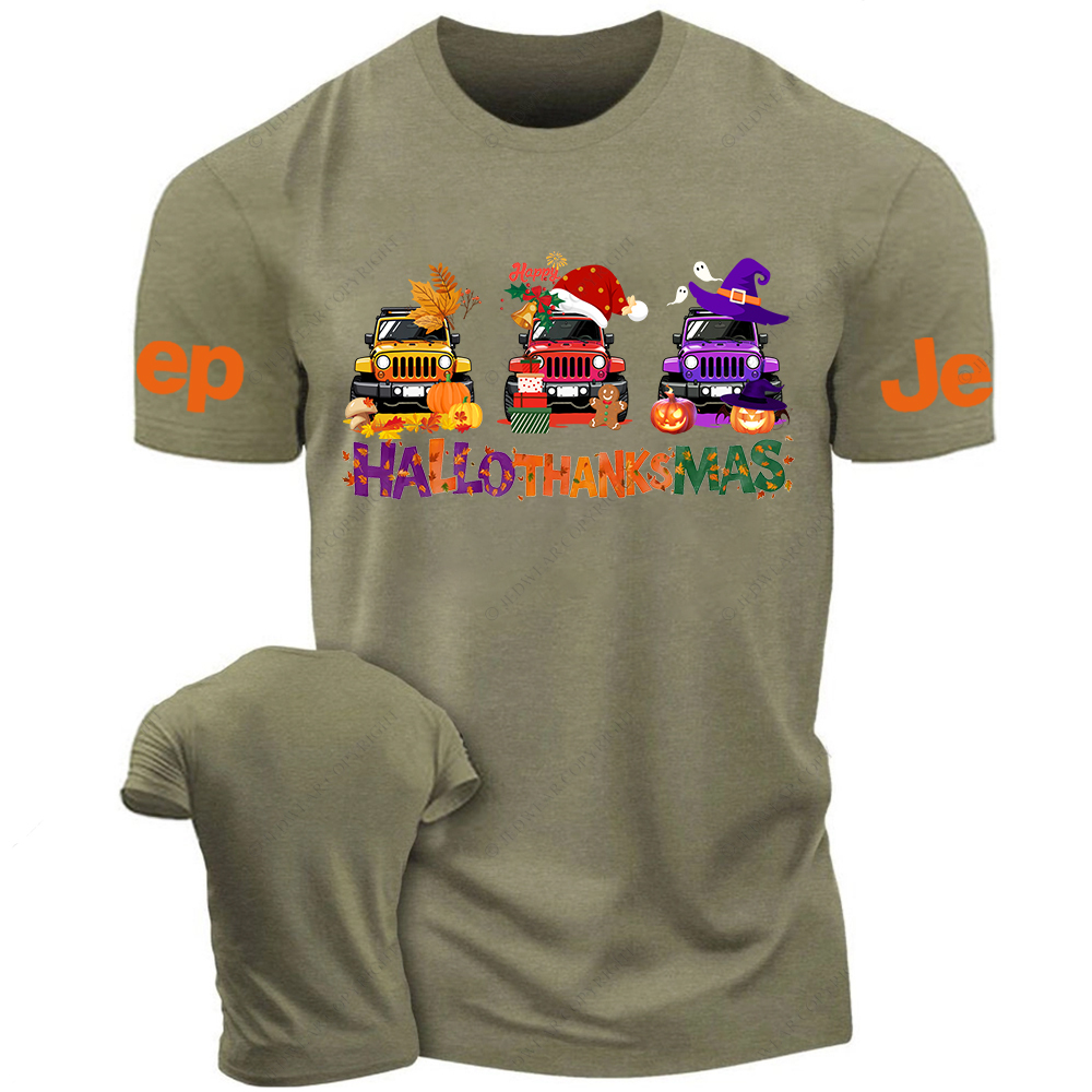 Happy Hallothanksmas Halloween Christmas Thanksgiving Jp T-Shirt
