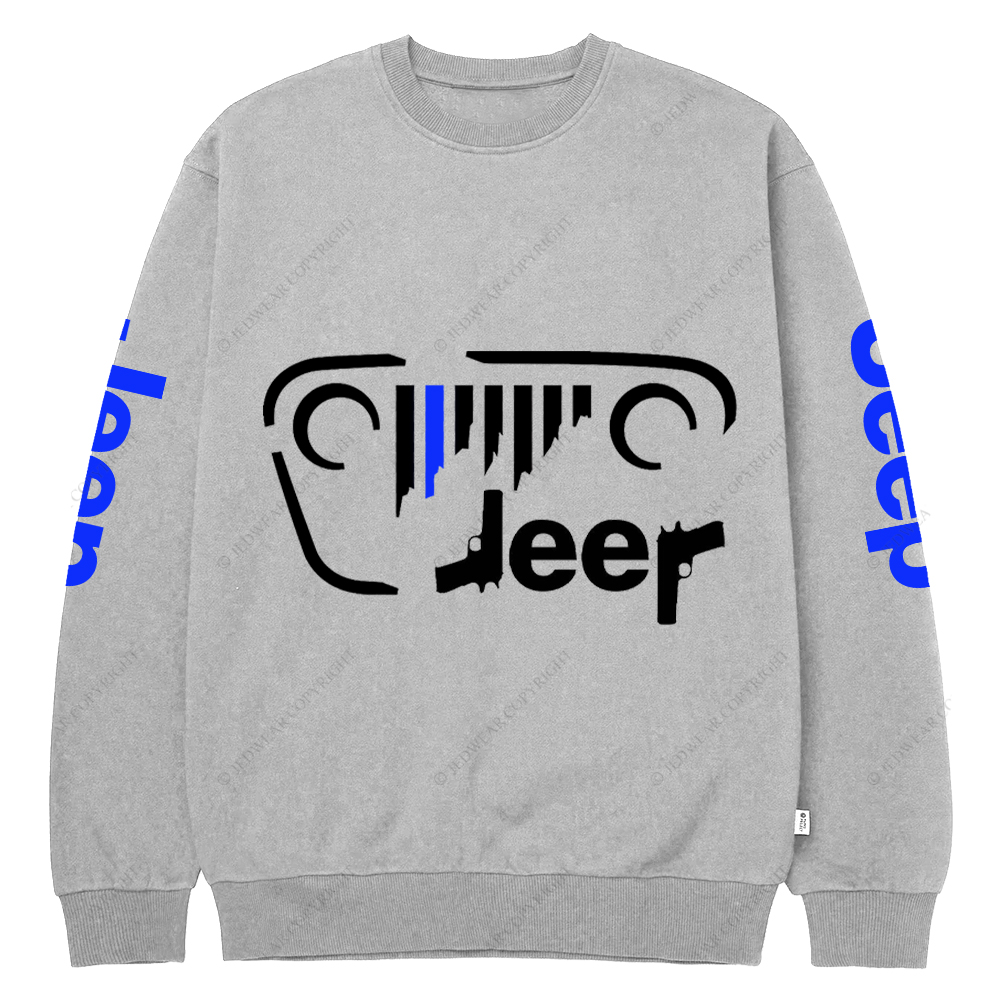 Police Cordon Gun The Blue Line Jp Crew Neck Sweatshirt