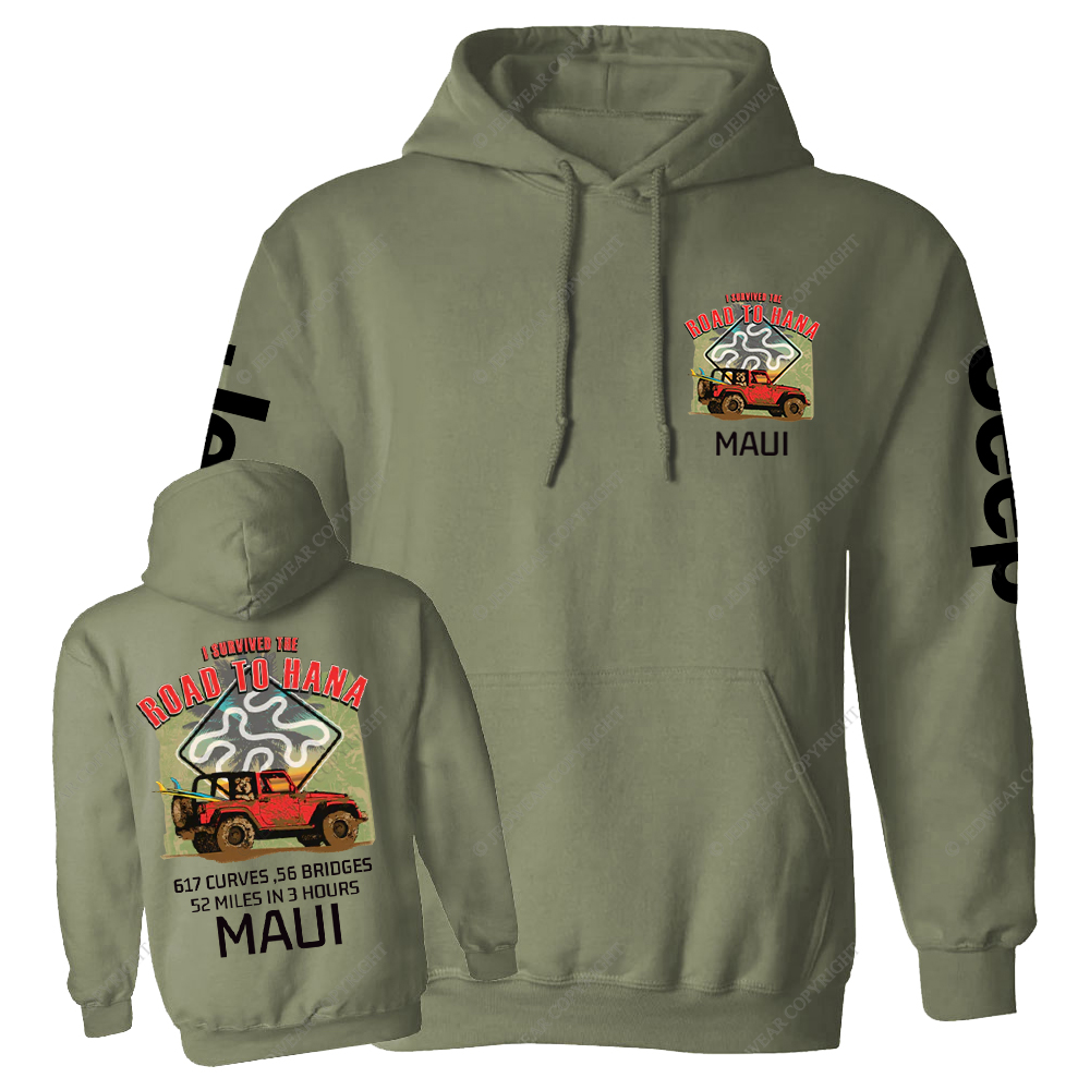 I Survived The Road To Hana Curves Jp Casual Hoodie