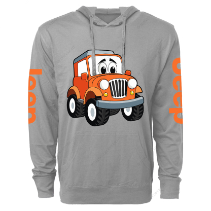 Cartoon Funny Cute Orange Car Jp  Lightweight Hoodie