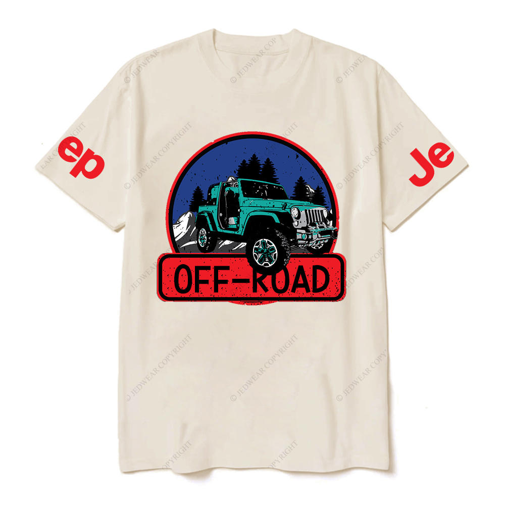 Off-Road Vehicle Driving On Mountain Road Surrounded By Trees JP T-Shirt