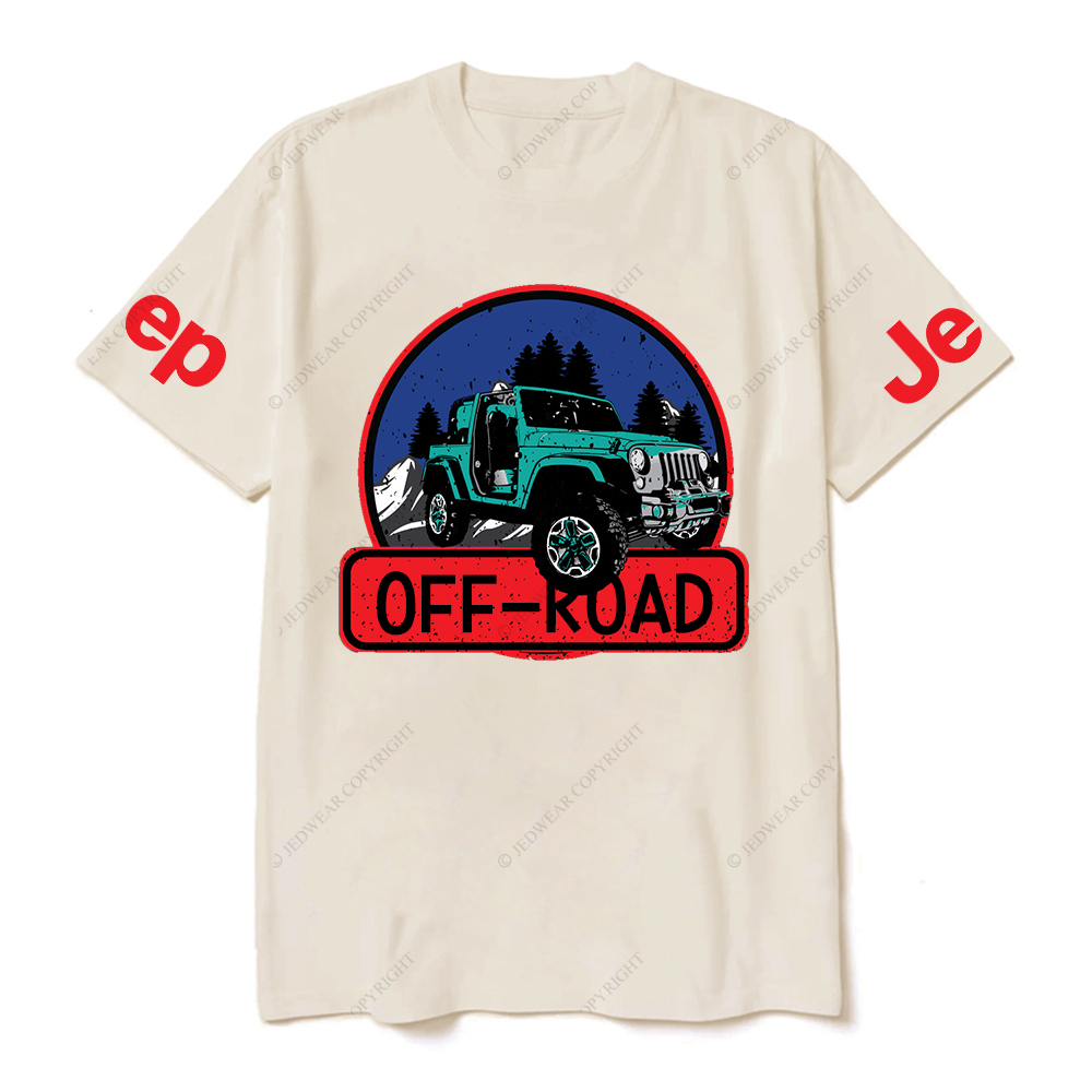 Off-Road Vehicle Driving On Mountain Road Surrounded By Trees JP T-Shirt