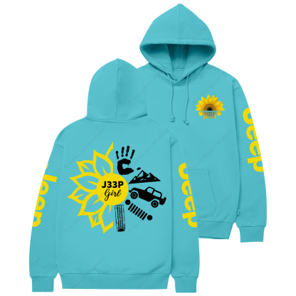 Sunflower Girl Tires Grill Jp Casual Hoodie