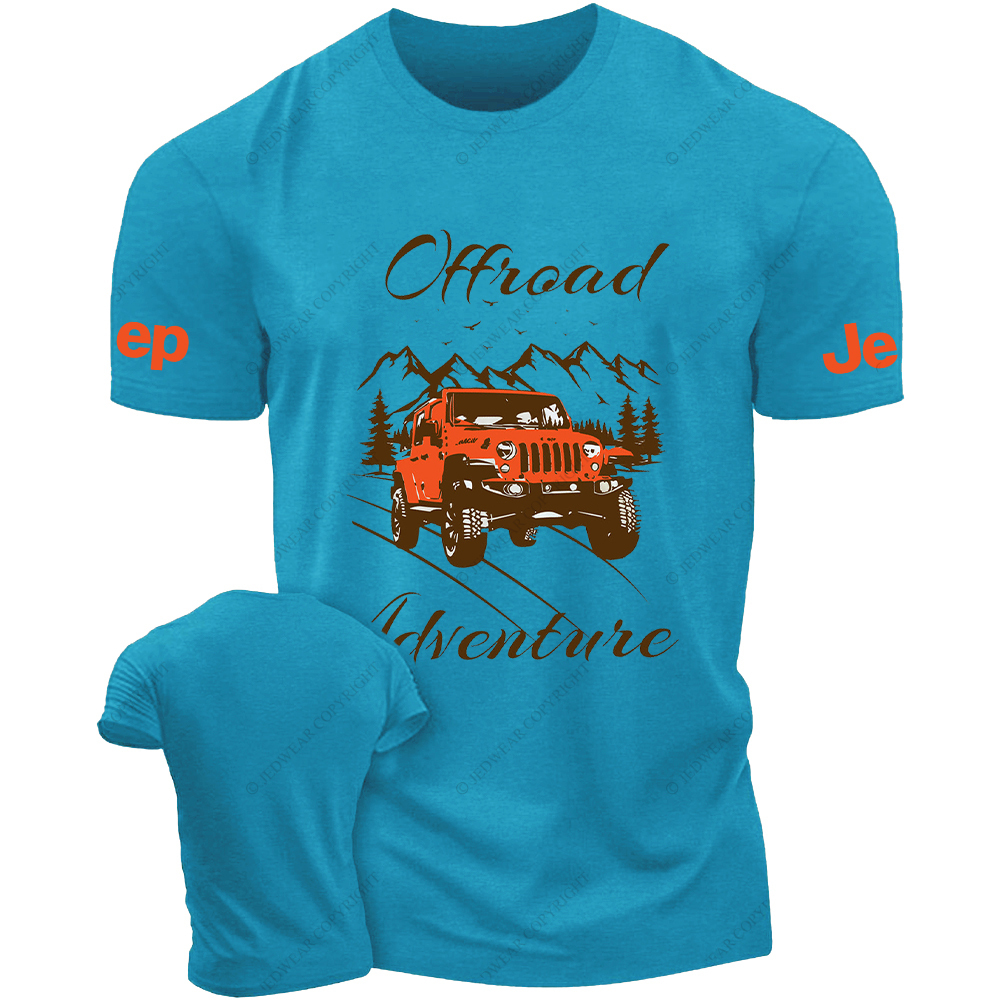 Off-Road Adventure Orange Vehicle Driving On The Road JP T-Shirt