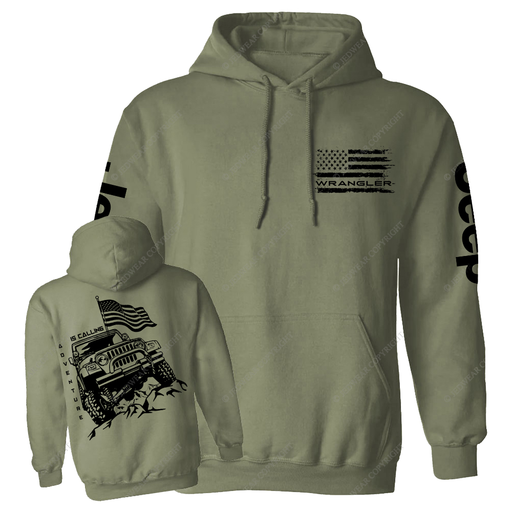 Adventure Is Calling Wrangler Offroad 4x4 Jp Casual Hoodie