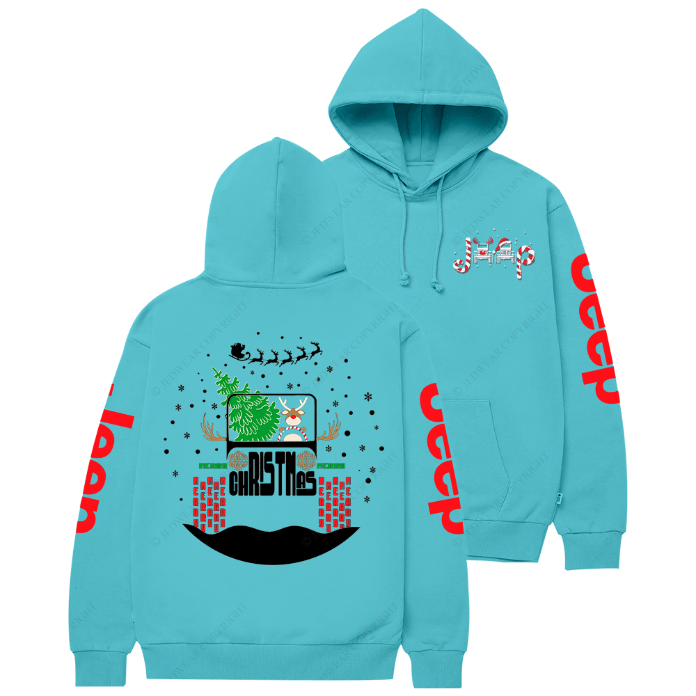 Reindeer Off Road Car Christmas Jp Casual Hoodie