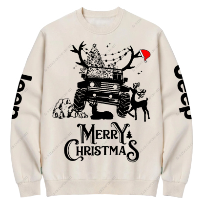 Christmas American Off Road 4x4 Car Jp Crew Neck Sweatshirt