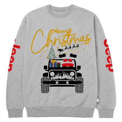 Merry Christmas Car Mountain Jp Crew Neck Sweatshirt