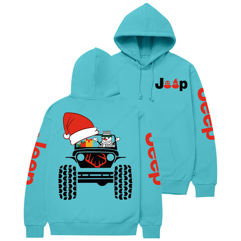 Merry Christmas 4x4 Snowman Reindeer Jp Casual Hoodie