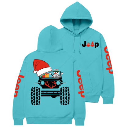Merry Christmas 4x4 Snowman Reindeer Jp Casual Hoodie