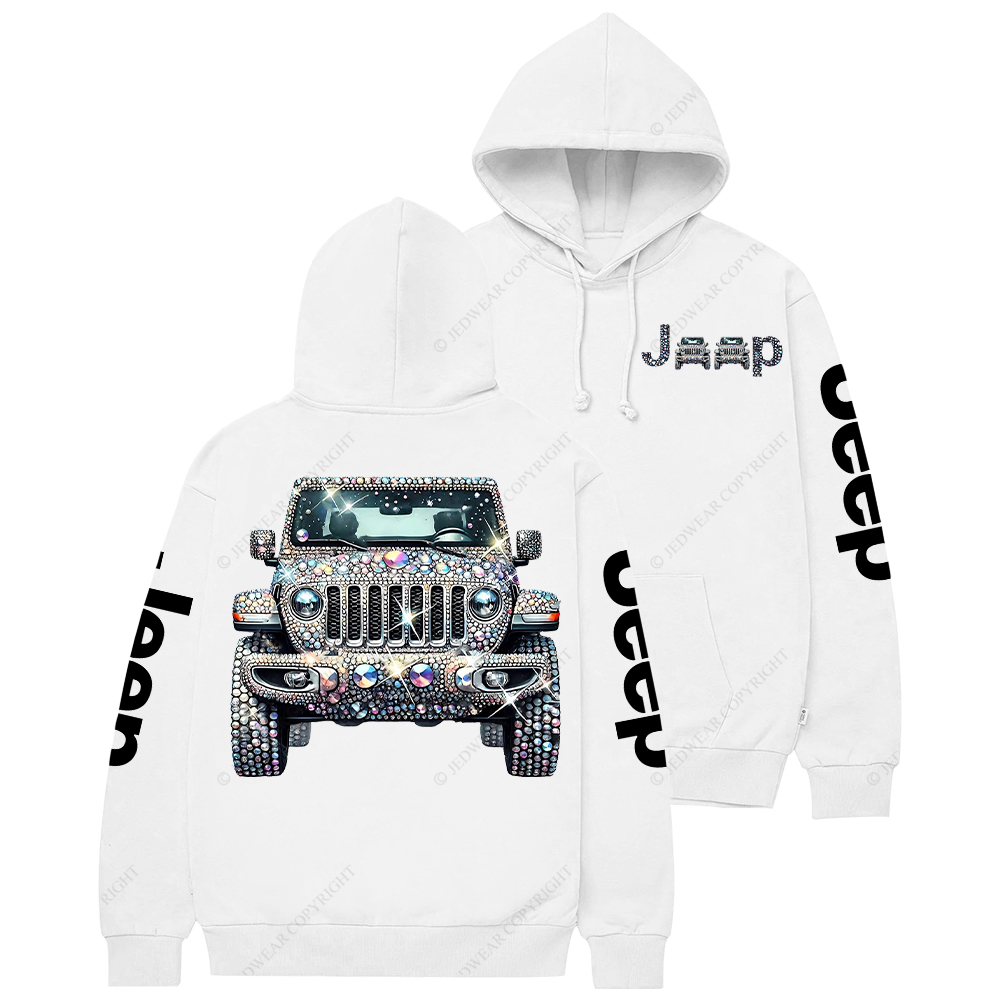 Bling Sparkle Rhinestone Car Glam Girl Jp Casual Hoodie