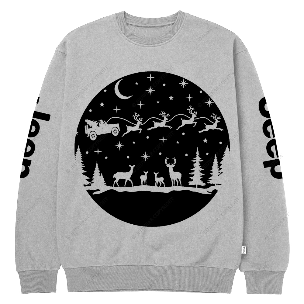 Santa Off Road Christmas 4x4 Jp Crew Neck Sweatshirt