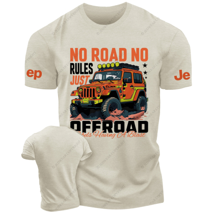No Road No Rules Just Off-Road Orange Four-Wheeler JP T-Shirt