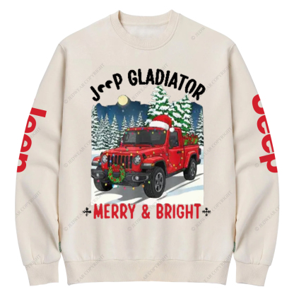 Merry Christmas Bright Gladiator Jp Crew Neck Sweatshirt