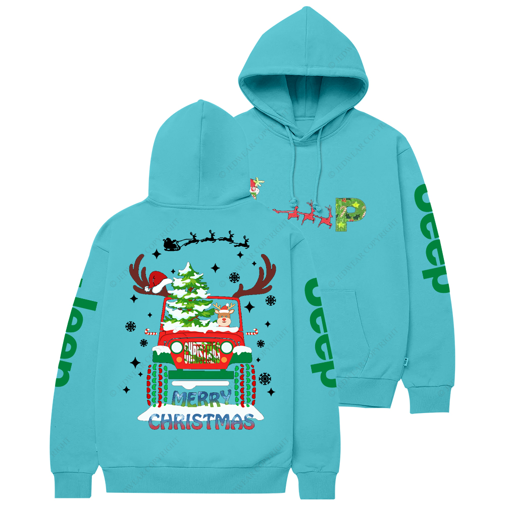 Merry Christmas Sleigh Elk Jp Casual Hoodie