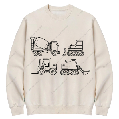 4 Construction Trucks Jp Crew Neck Sweatshirt