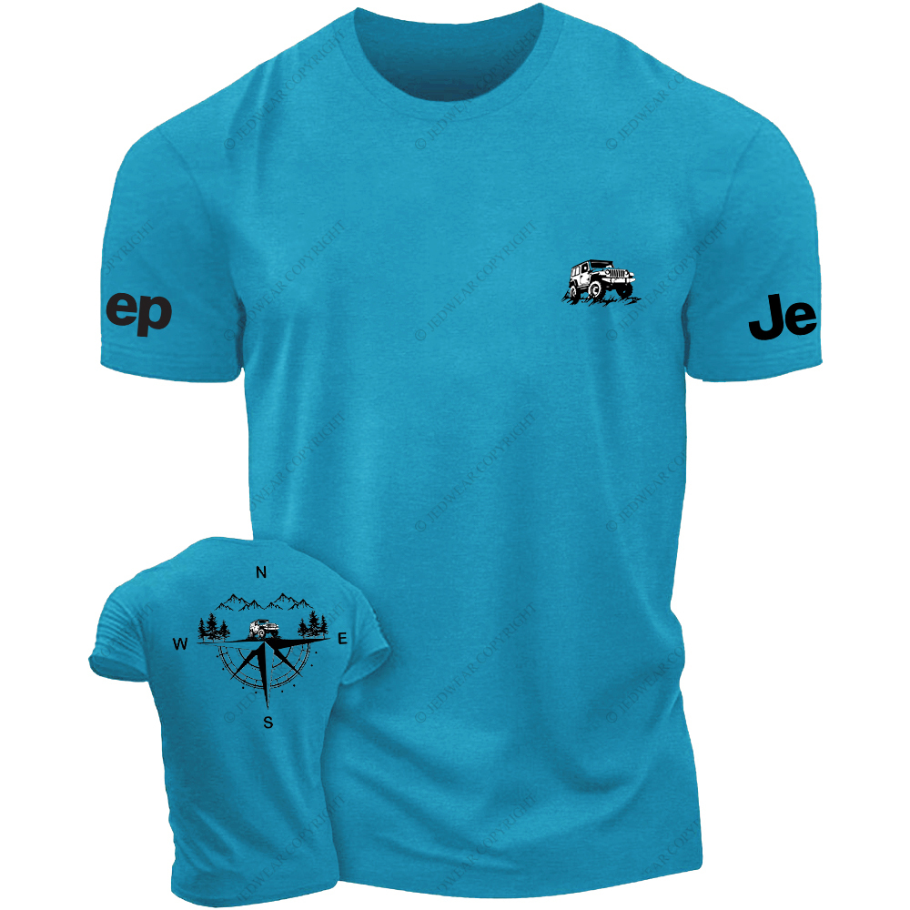 Compass Mountains And Trees Front And Rear Design JP T-Shirt