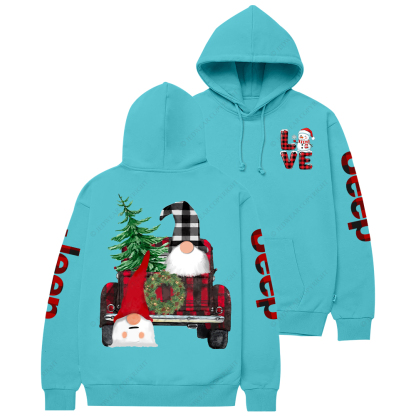 Merry Christmas Gnome Red And Black Plaid Jp Casual Hoodie