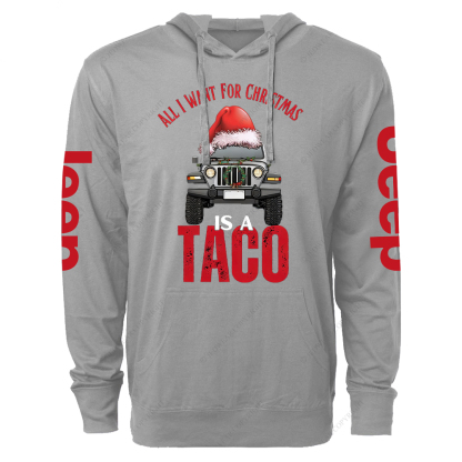 All I Want For Christmas Is A Taco Jp Oversized Lightweight Hoodie   