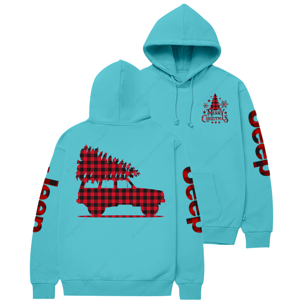 Merry Christmas Tree Red And Black Plaid Jp Casual Hoodie