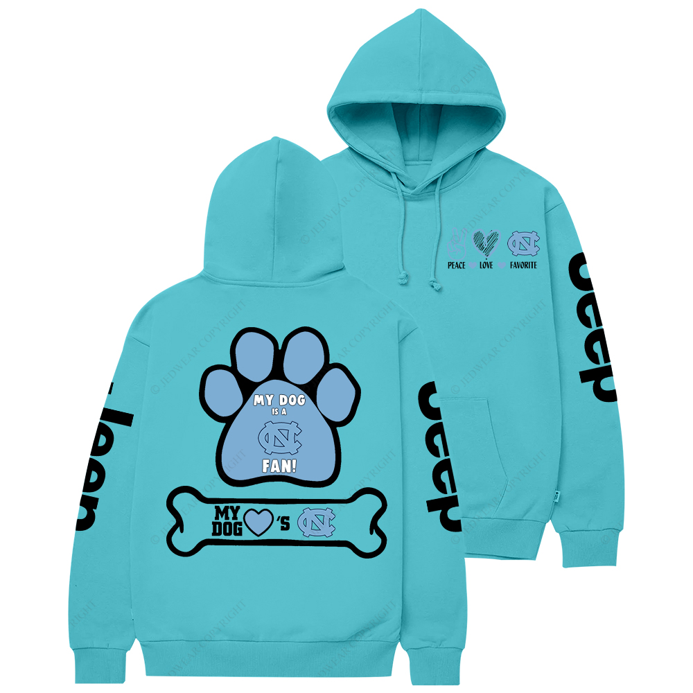 North Carolina Tar Heels Paw Print Jp Casual Hoodie