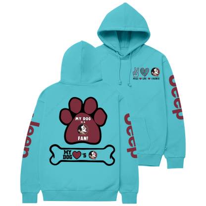 Florida State Seminoles Paw Print Jp Casual Hoodie