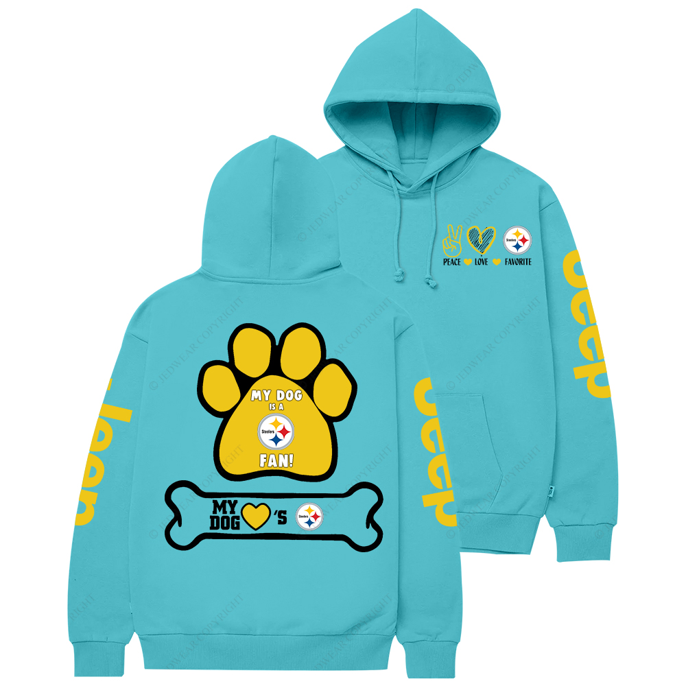 Pittsburgh Steelers Paw Print Jp Casual Hoodie