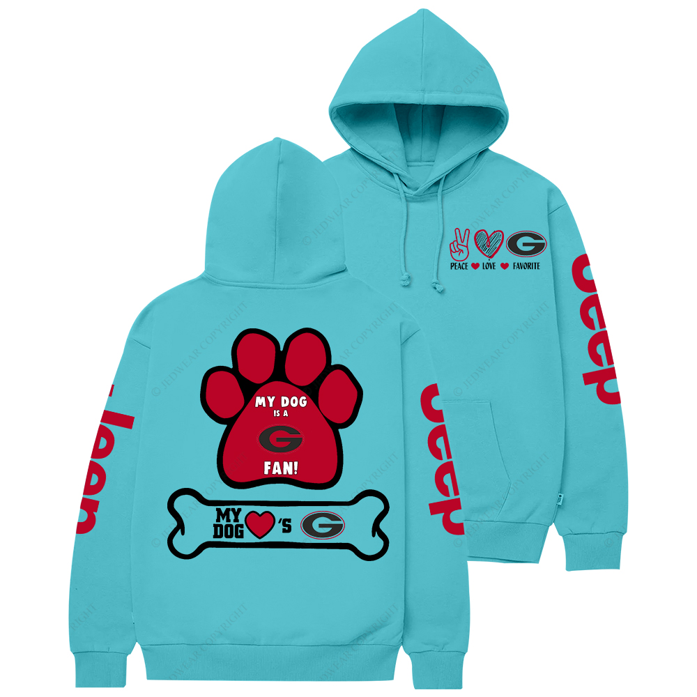 Georgia Bulldogs Paw Print Jp Casual Hoodie
