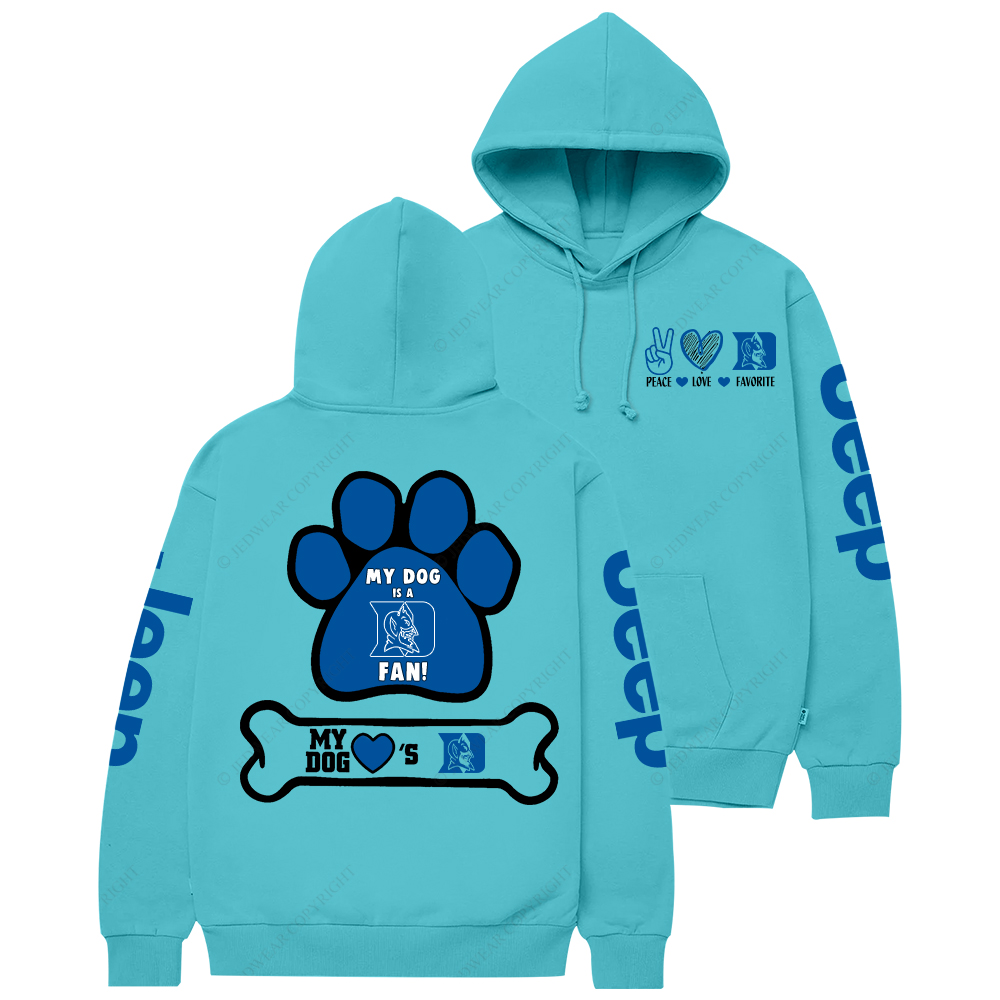 Duke Bluedevil Paw Print Jp Casual Hoodie