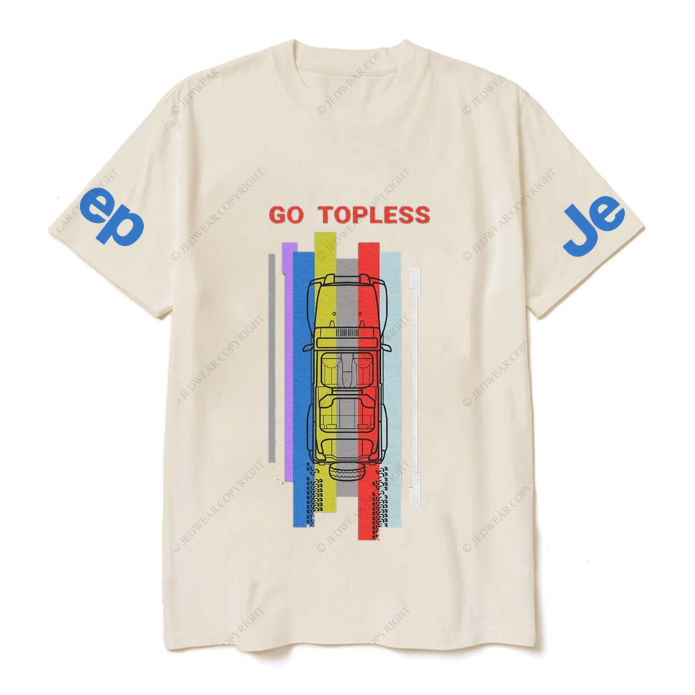 Go Topless Top View Of Car Tire Tracks JP T-Shirt