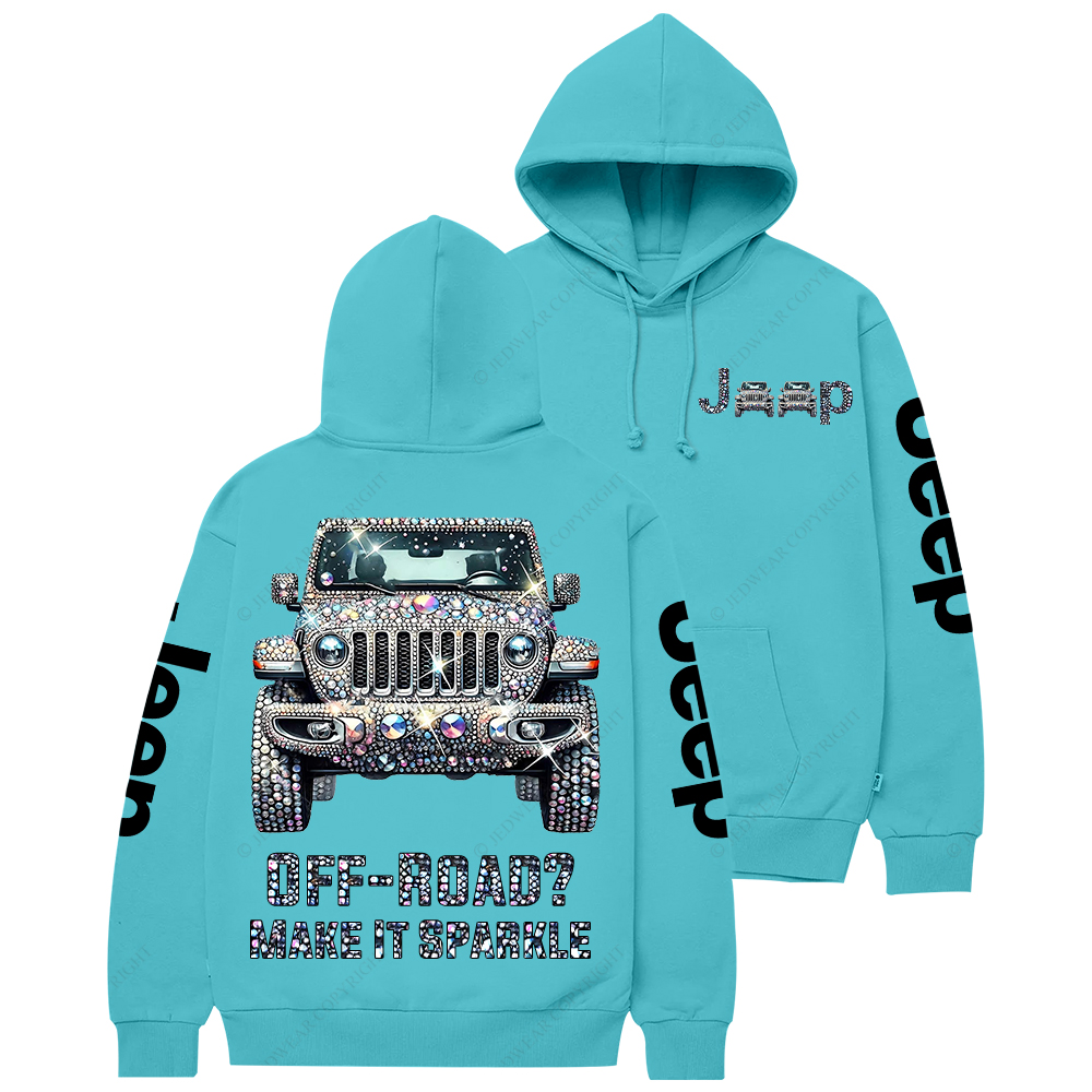 Bling Sparkle Rhinestone Car Glam Girl Jp Casual Hoodie