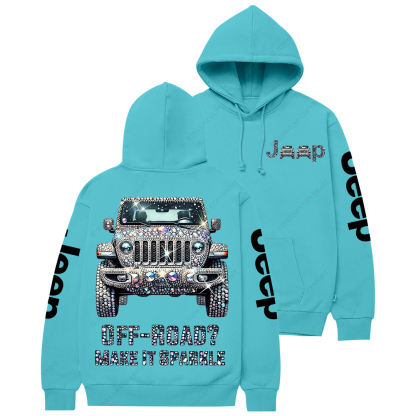 Bling Sparkle Rhinestone Car Glam Girl Jp Casual Hoodie