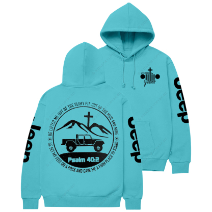 Religion Jesus The Lifted Me Out Of The Slimy Pit Psalm 40:2 Jp Casual Hoodie